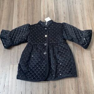 5 for $25 Quilted velvet jacket black, sequined